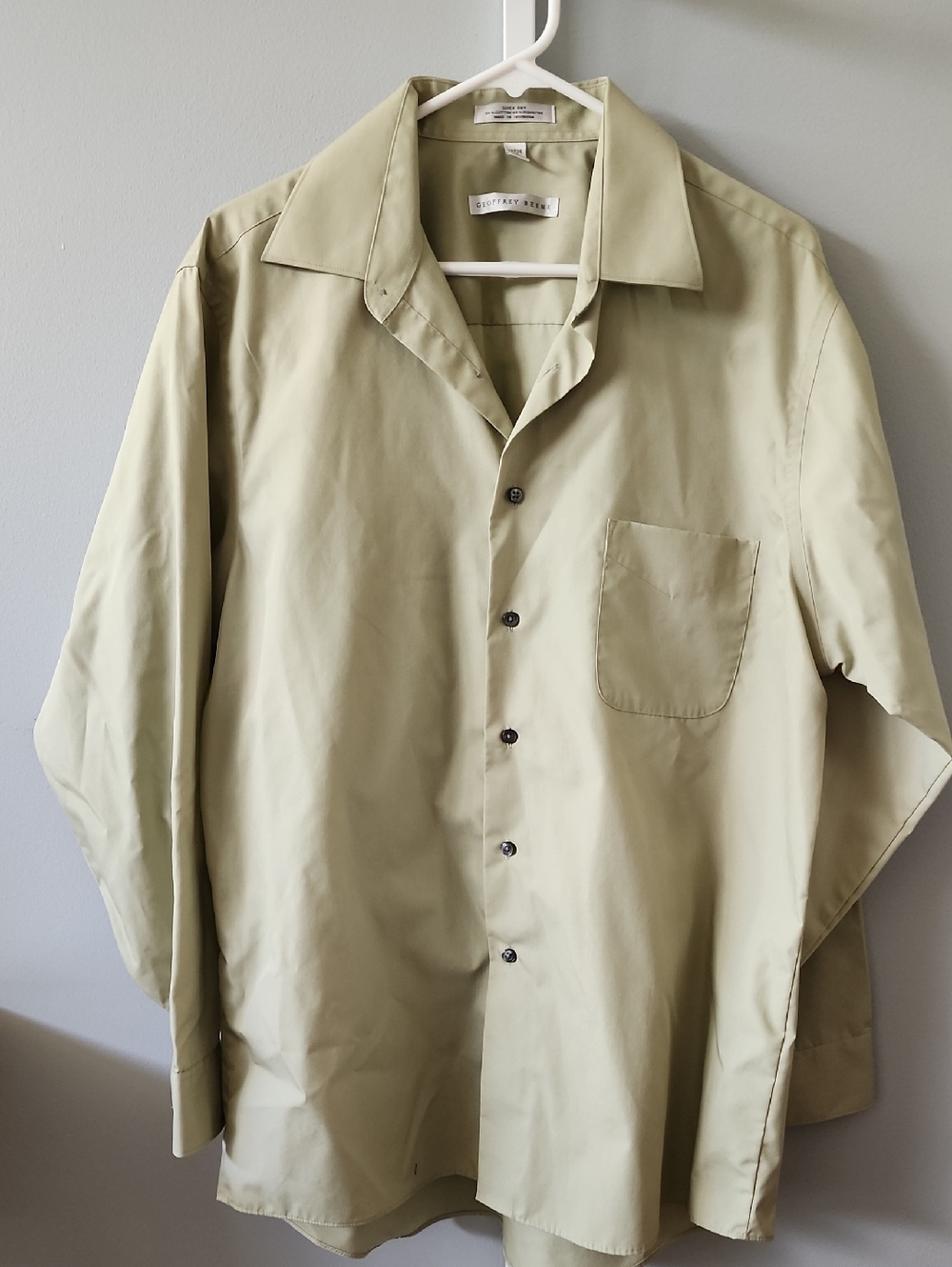 Geoffrey Beene Light Olive Button-Up Shirt Jacket